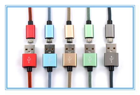 USB MICRO数据线鱼网编织铝合金外壳